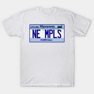 NE MPLS License Plate T-Shirt